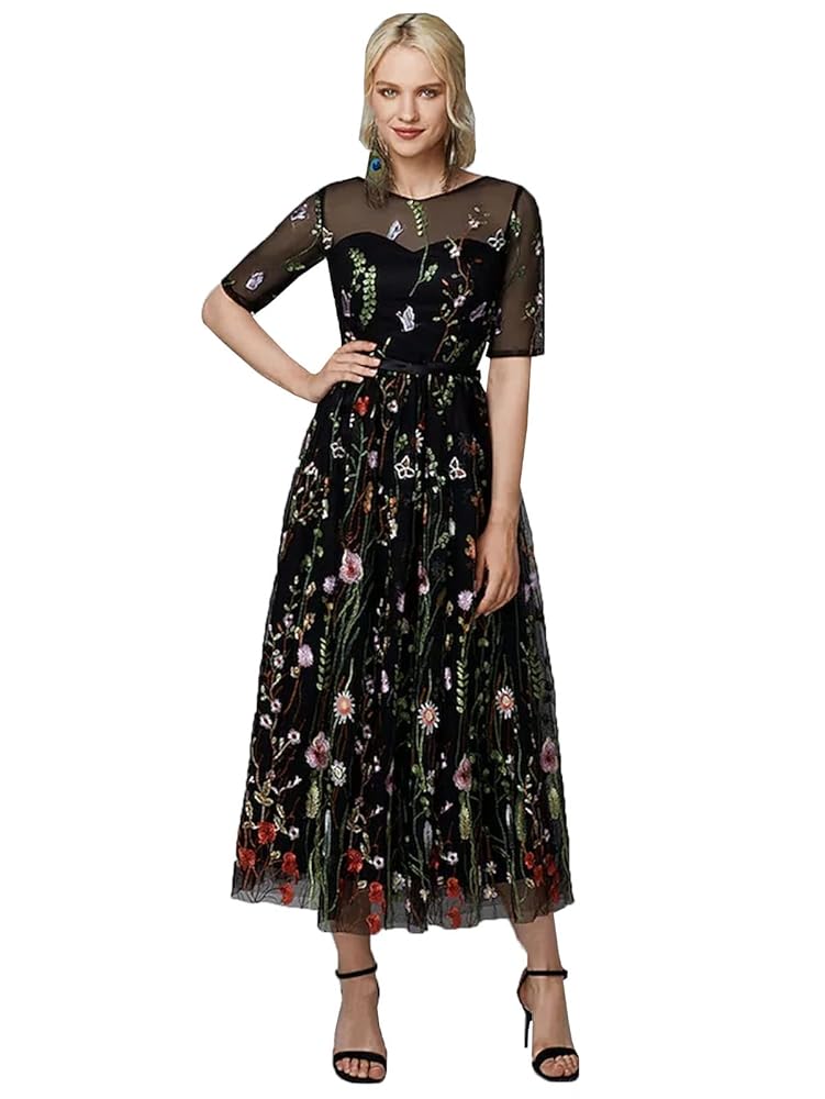 24ss　Floral Embossed A-Line Dress Strapless Metallic Foil Floral Print A-Line Dress | David's